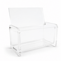 Clear acrylic case with lid open