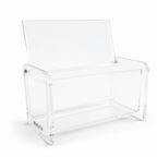 Clear acrylic case with lid open